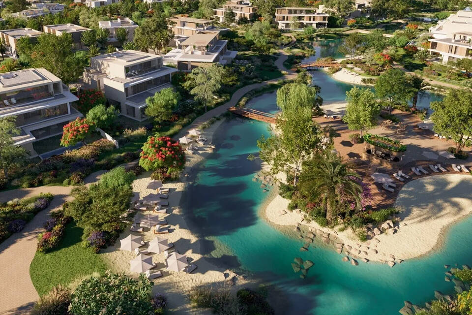 Eco-community with a Large Park and Lagoons